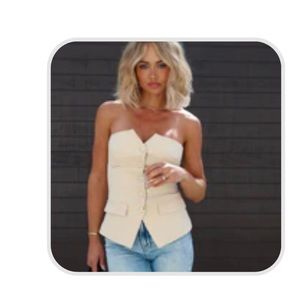 Women’s vici button up strapless tank